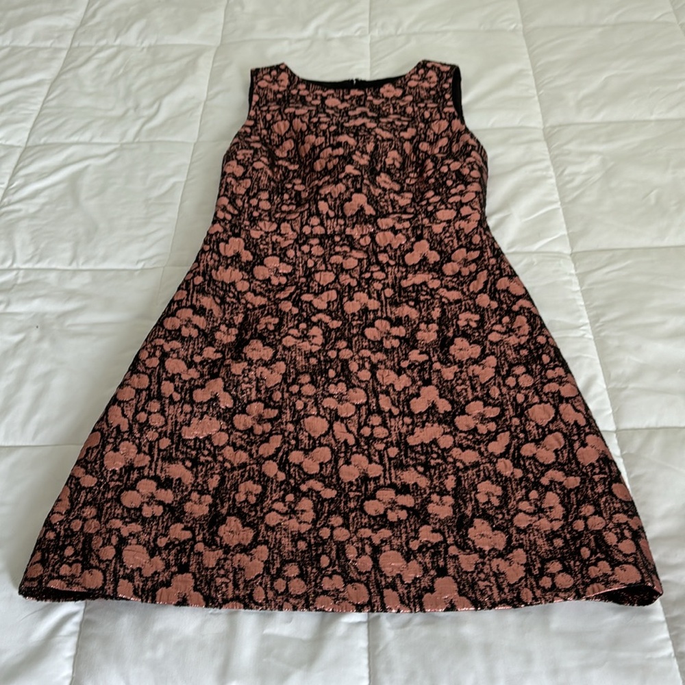 Alice + Olivia Metallic Jacquard Bateau Black Copper Rose Gold Mini Dres… - Picture 7 of 13
